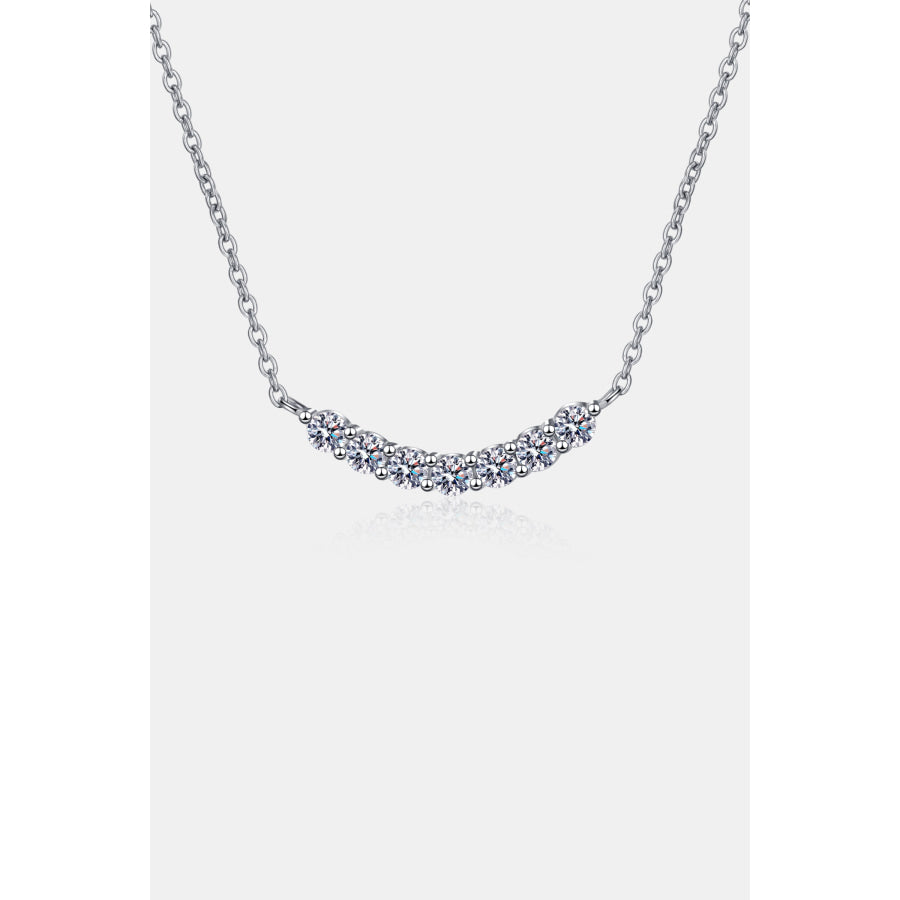 1.4 Carat Moissanite 925 Sterling Silver Necklace Silver / One Size Apparel and Accessories