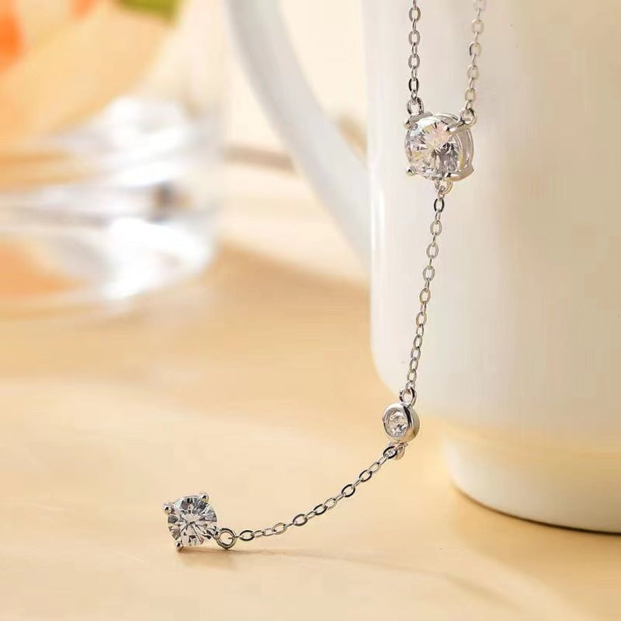 1.5 Carat Moissanite 925 Sterling Silver Necklace / One Size Apparel and Accessories