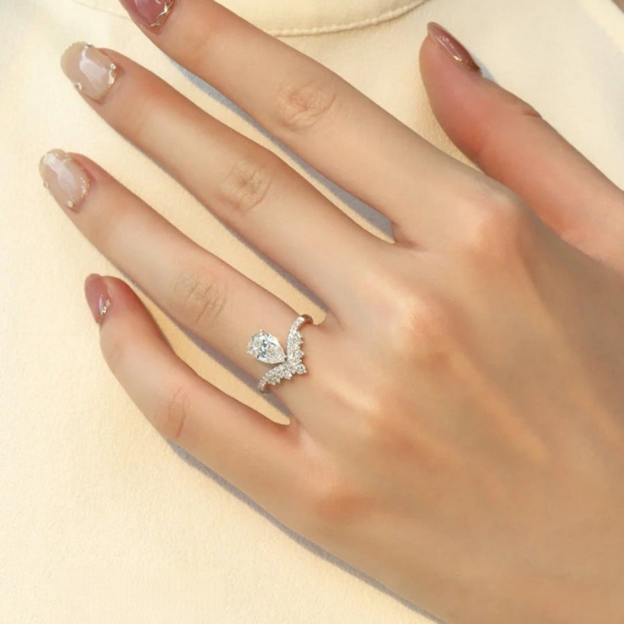 1.5 Carat Moissanite 925 Sterling Silver Ring Silver / One Size Apparel and Accessories