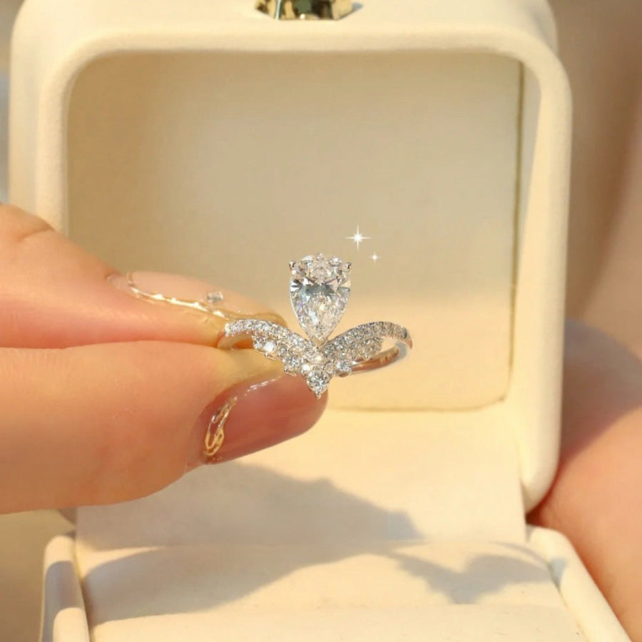 1.5 Carat Moissanite 925 Sterling Silver Ring Silver / One Size Apparel and Accessories