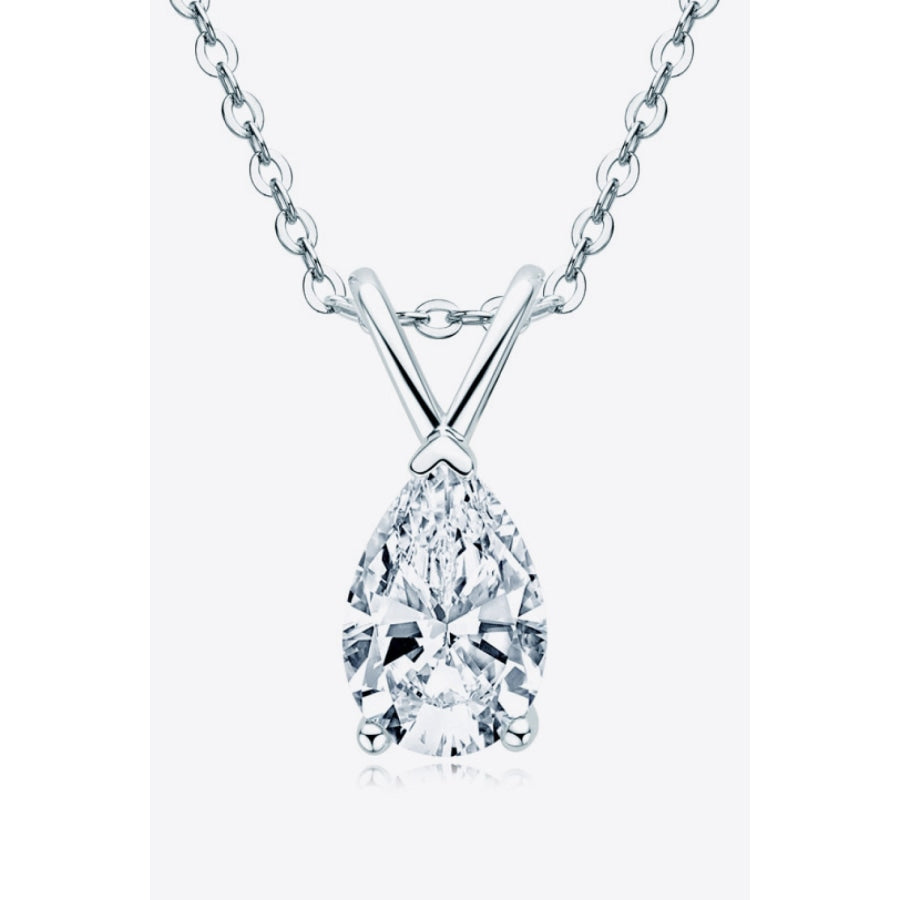 1.5 Carat Moissanite Pendant 925 Sterling Silver Necklace Silver / One Size