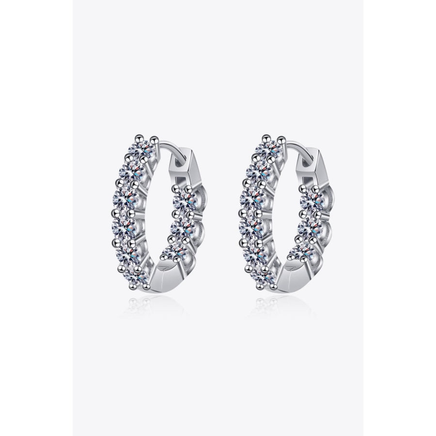 1.8 Carat Moissanite Hoop Earrings Silver / One Size