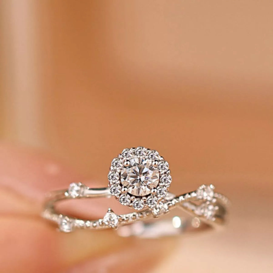 1 Carat 925 Sterling Silver Moissanite Layered Ring Silver / One Size Apparel and Accessories