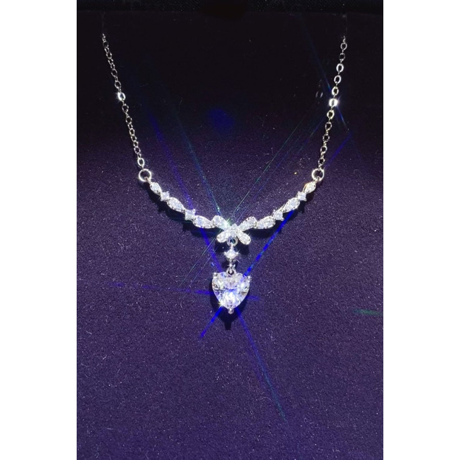 1 Carat 925 Sterling Silver Moissanite Necklace Silver / One Size Apparel and Accessories