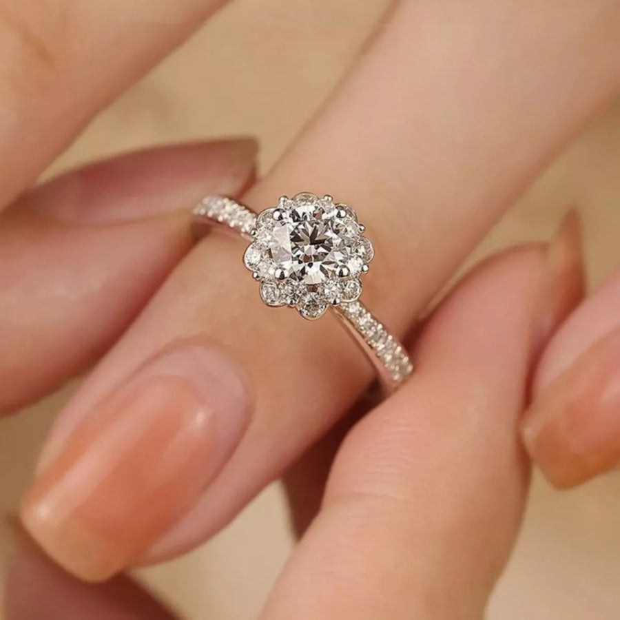 1 Carat 925 Sterling Silver Moissanite Ring Silver / 5 Apparel and Accessories