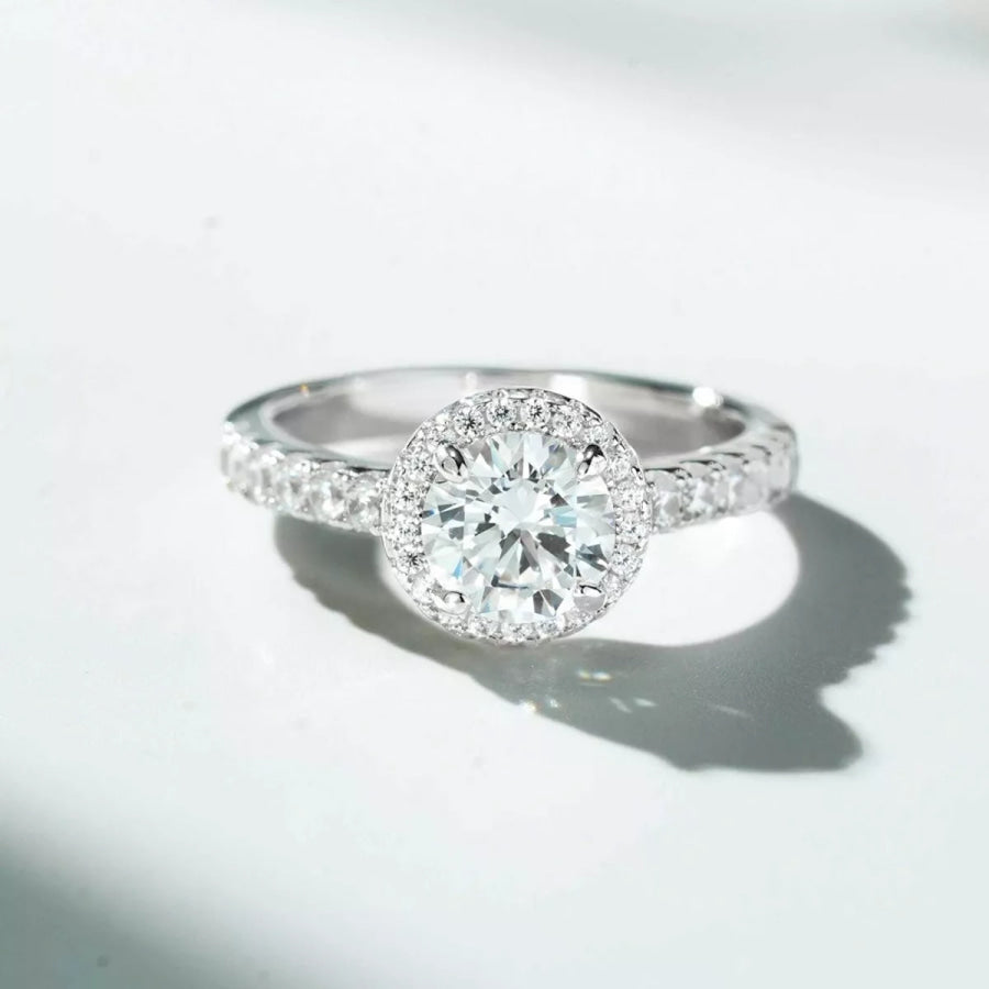 1 Carat 925 Sterling Silver Moissanite Ring Silver / 5 Apparel and Accessories