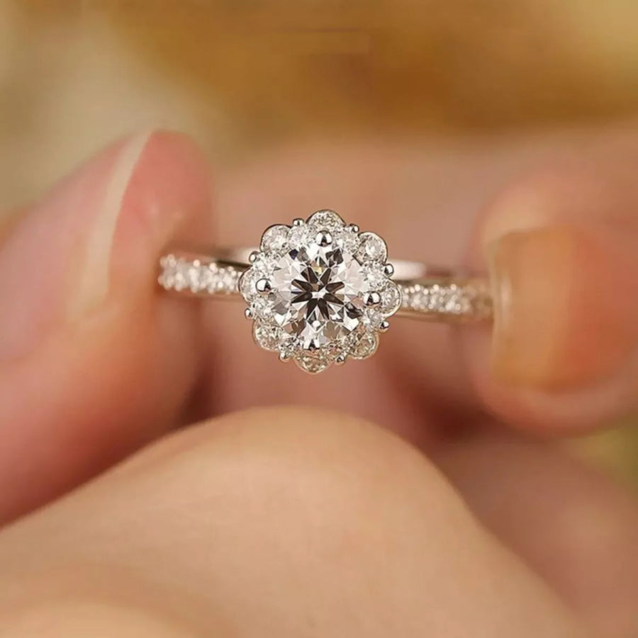 1 Carat 925 Sterling Silver Moissanite Ring Apparel and Accessories