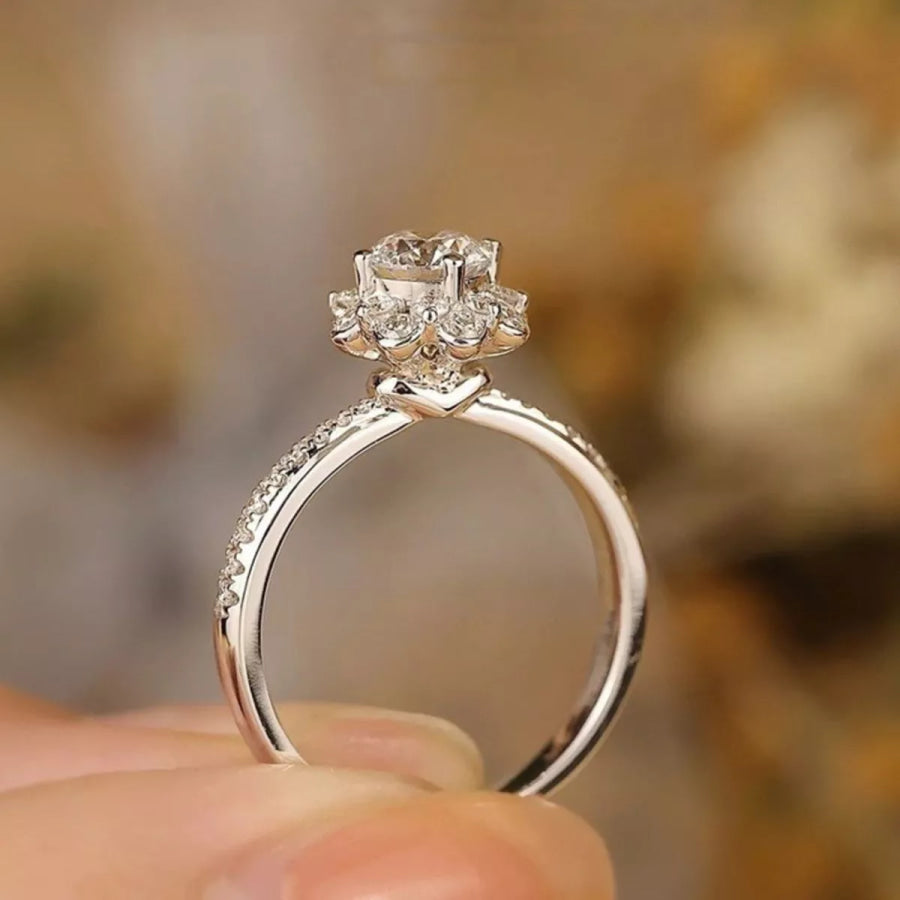 1 Carat 925 Sterling Silver Moissanite Ring Apparel and Accessories