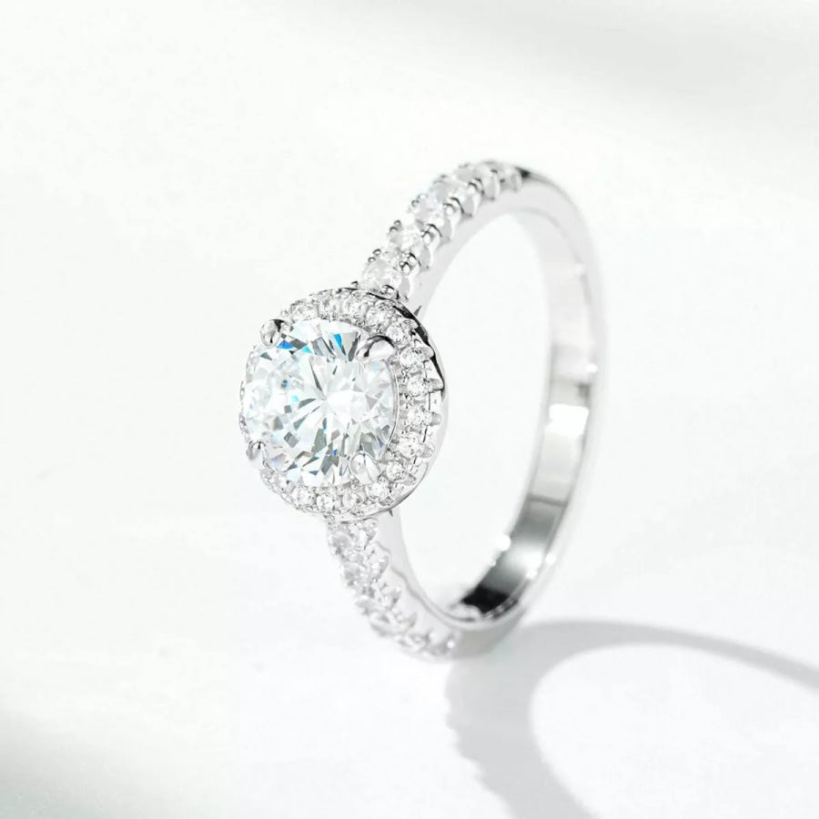 1 Carat 925 Sterling Silver Moissanite Ring Silver / 5 Apparel and Accessories