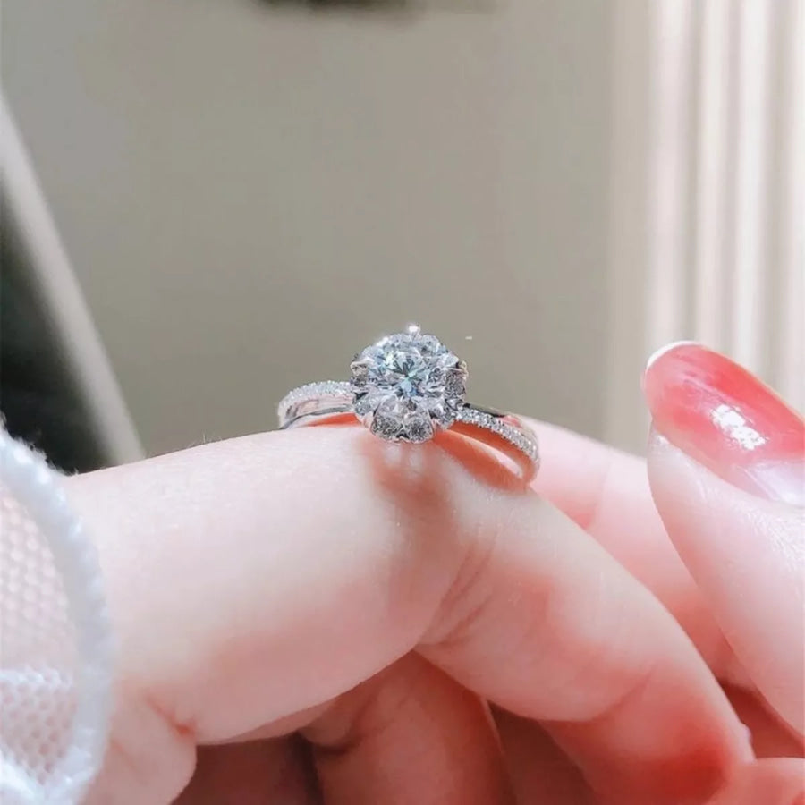 1 Carat 925 Sterling Silver Moissanite Ring Apparel and Accessories