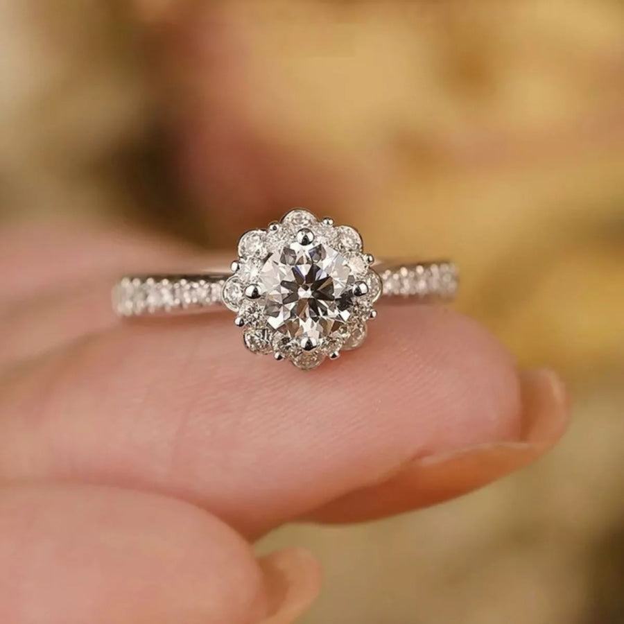 1 Carat 925 Sterling Silver Moissanite Ring Apparel and Accessories