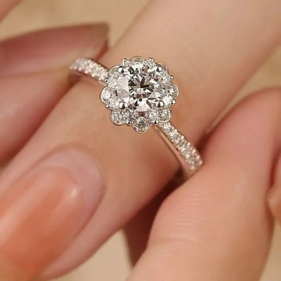 1 Carat 925 Sterling Silver Moissanite Ring Apparel and Accessories
