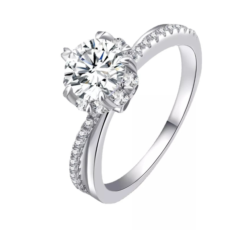 1 Carat 925 Sterling Silver Moissanite Ring Apparel and Accessories