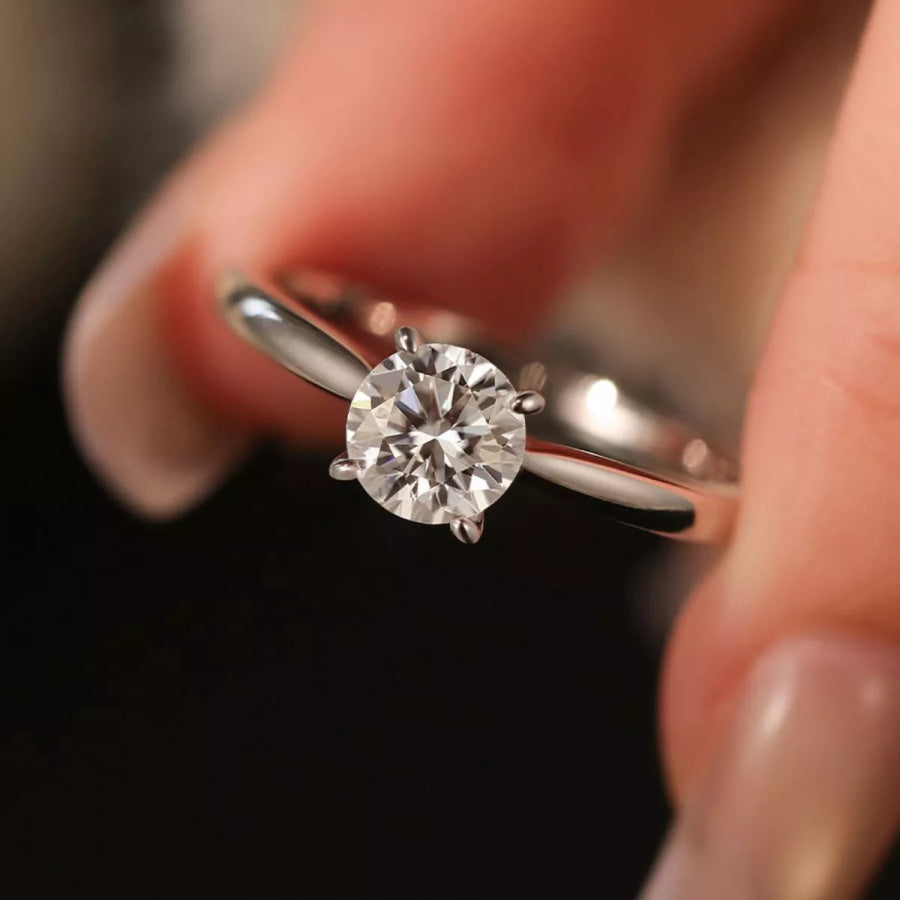 1 Carat 925 Sterling Silver Moissanite Ring Silver / One Size Apparel and Accessories