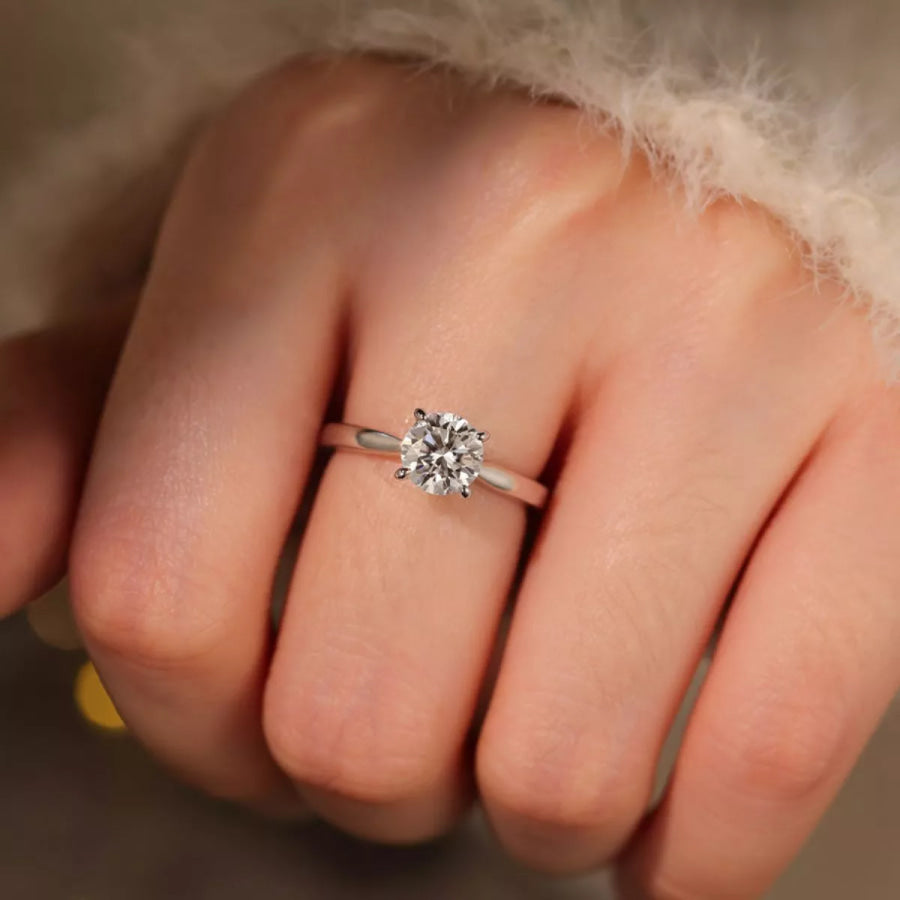 1 Carat 925 Sterling Silver Moissanite Ring Silver / One Size Apparel and Accessories