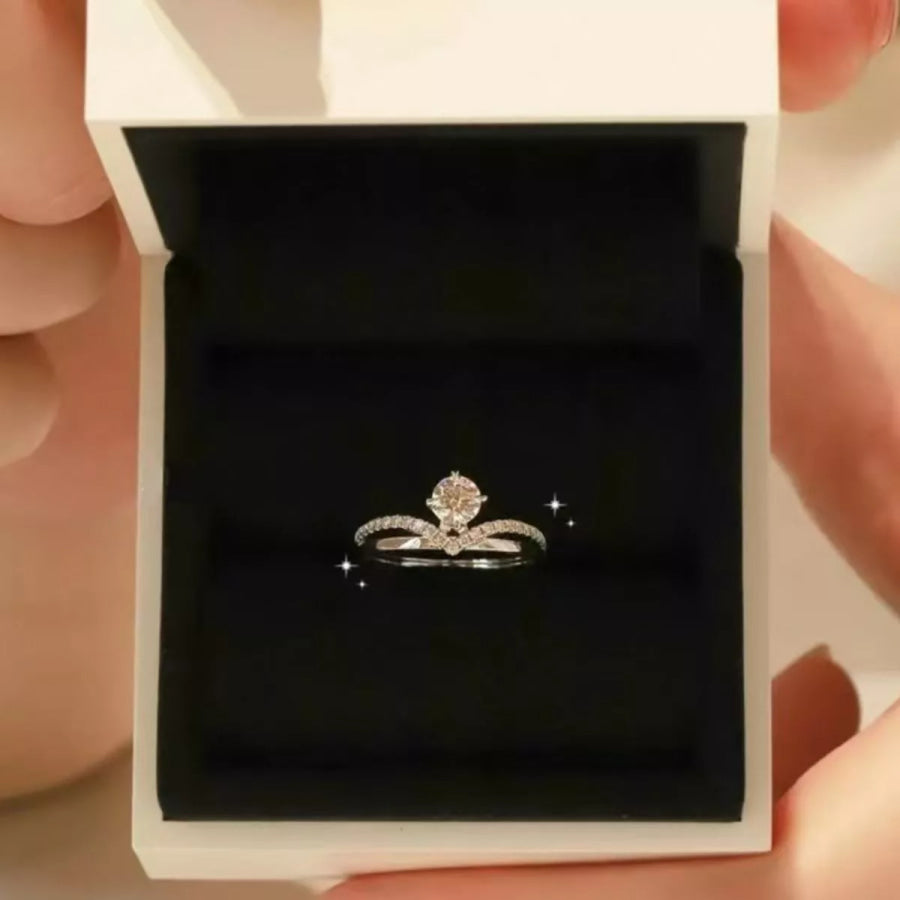 1 Carat 925 Sterling Silver Moissanite Ring Silver / One Size Apparel and Accessories