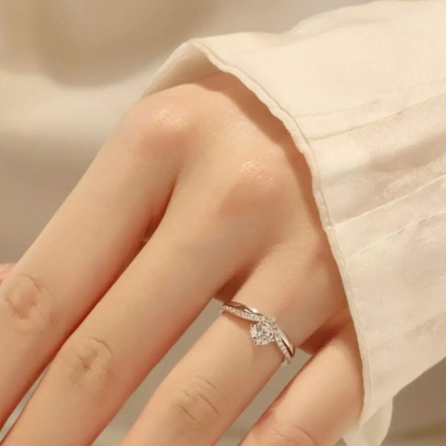 1 Carat 925 Sterling Silver Moissanite Ring Silver / One Size Apparel and Accessories