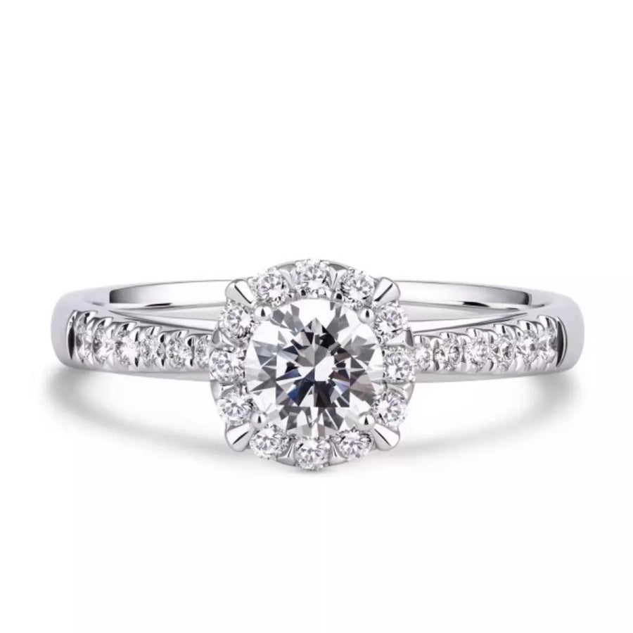 1 Carat 925 Sterling Silver Moissanite Ring Silver / One Size Apparel and Accessories