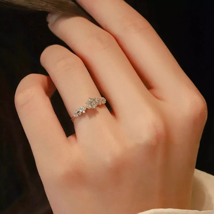 1 Carat 925 Sterling Silver Moissanite Ring Silver / One Size Apparel and Accessories