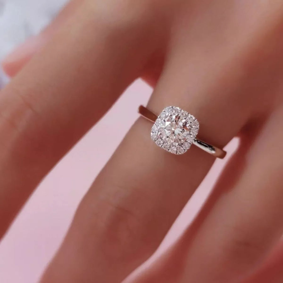 1 Carat 925 Sterling Silver Moissanite Square Ring Silver / One Size Apparel and Accessories