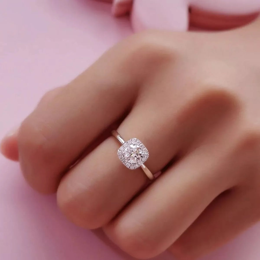 1 Carat 925 Sterling Silver Moissanite Square Ring Silver / One Size Apparel and Accessories