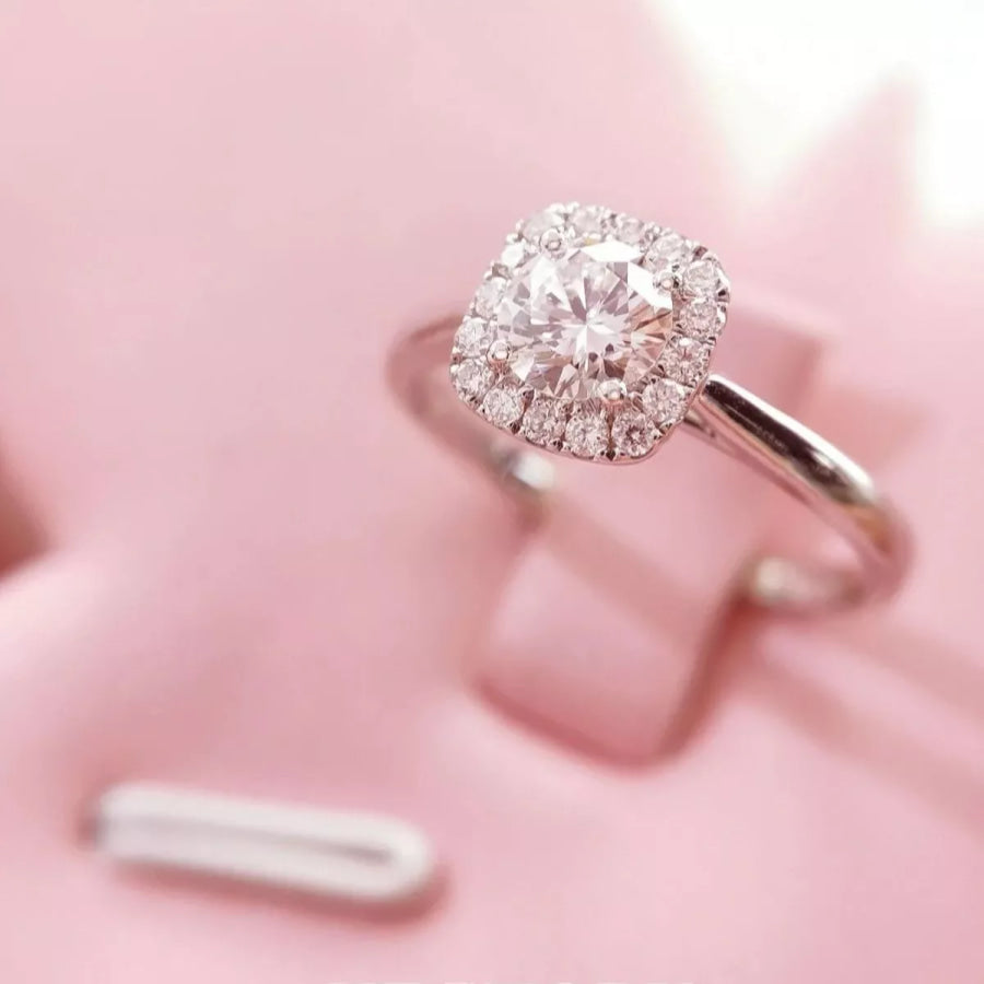 1 Carat 925 Sterling Silver Moissanite Square Ring Silver / One Size Apparel and Accessories