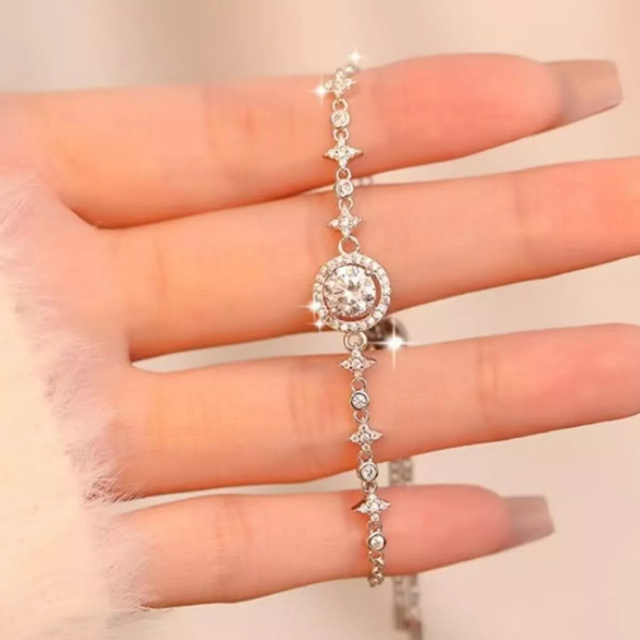 1 Carat Moissanite 925 Sterling Silver Bracelet Silver / One Size Apparel and Accessories