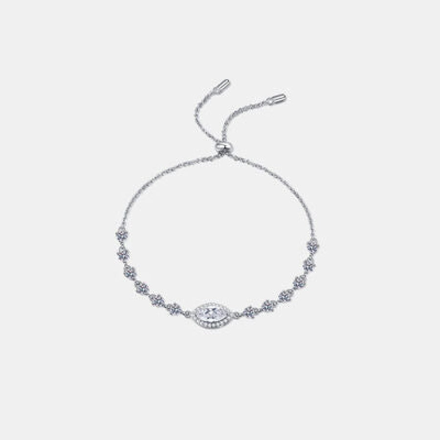 1 Carat Moissanite 925 Sterling Silver Bracelet White / One Size Apparel and Accessories