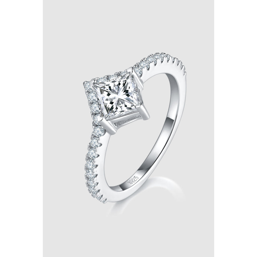 1 Carat Moissanite 925 Sterling Silver Double Layered Ring Apparel and Accessories