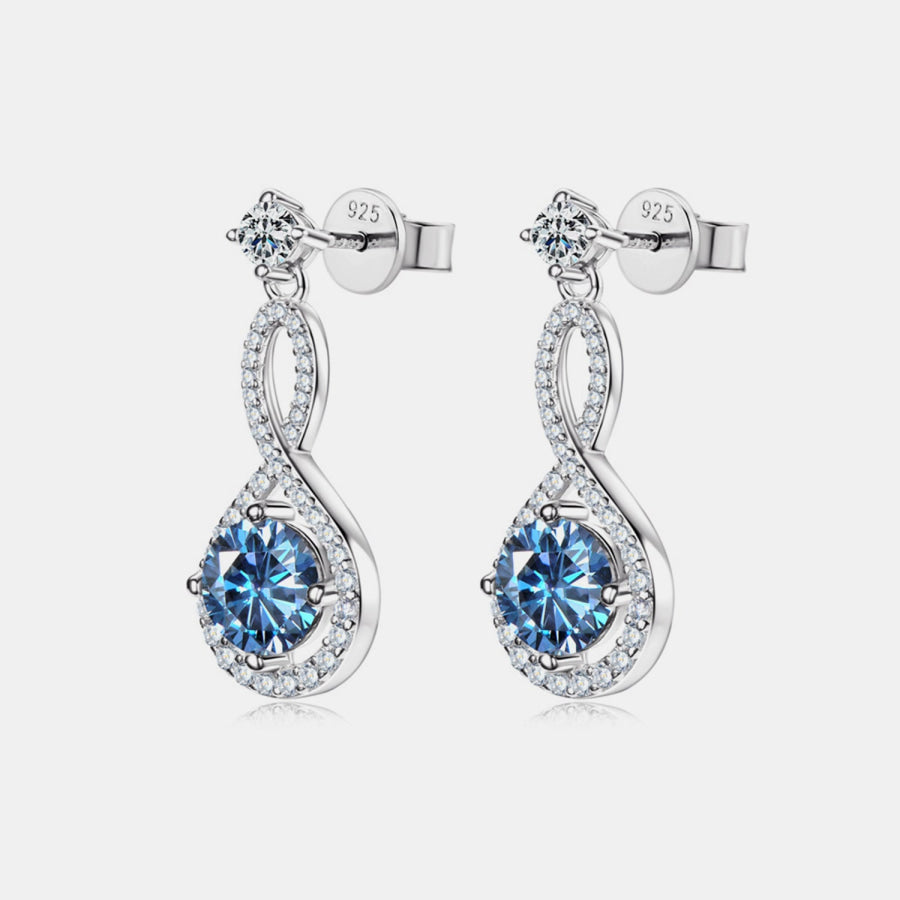 1 Carat Moissanite 925 Sterling Silver Earrings Apparel and Accessories