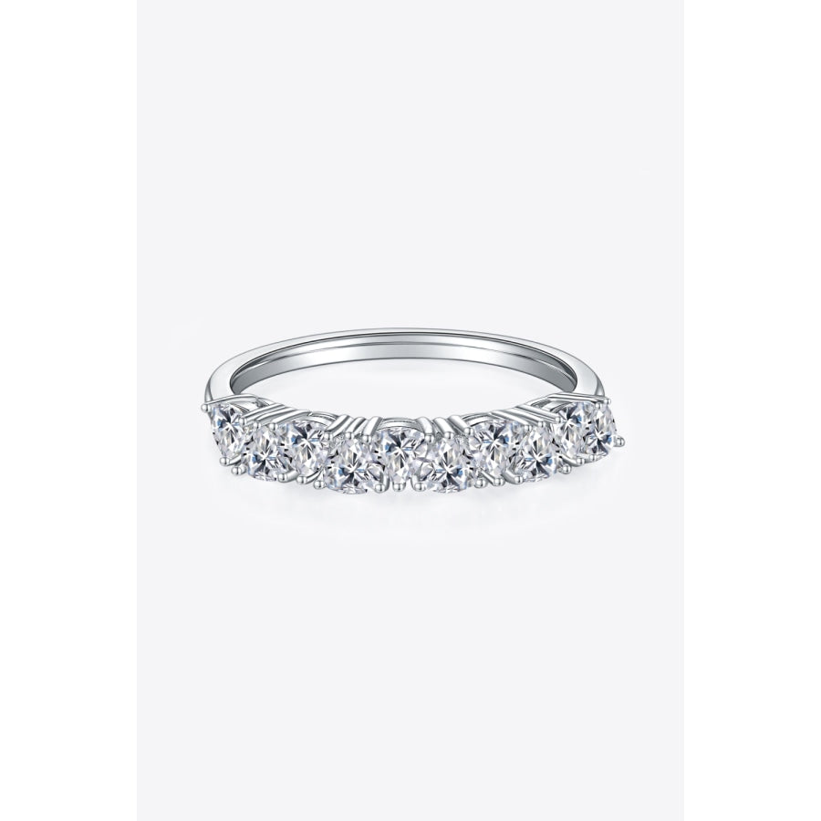 1 Carat Moissanite 925 Sterling Silver Half-Eternity Ring