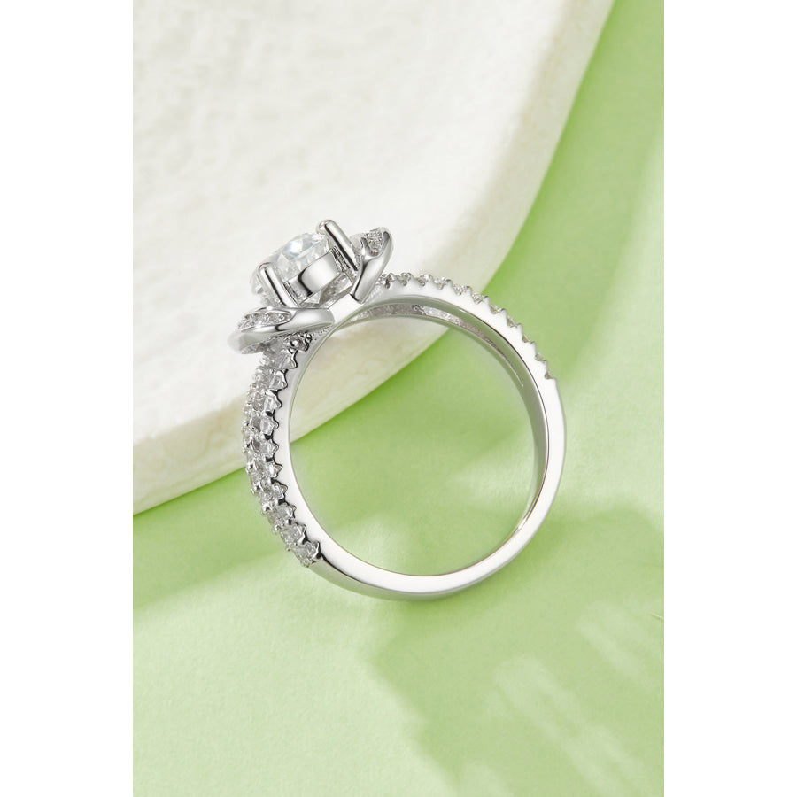 1 Carat Moissanite 925 Sterling Silver Heart Ring Apparel and Accessories