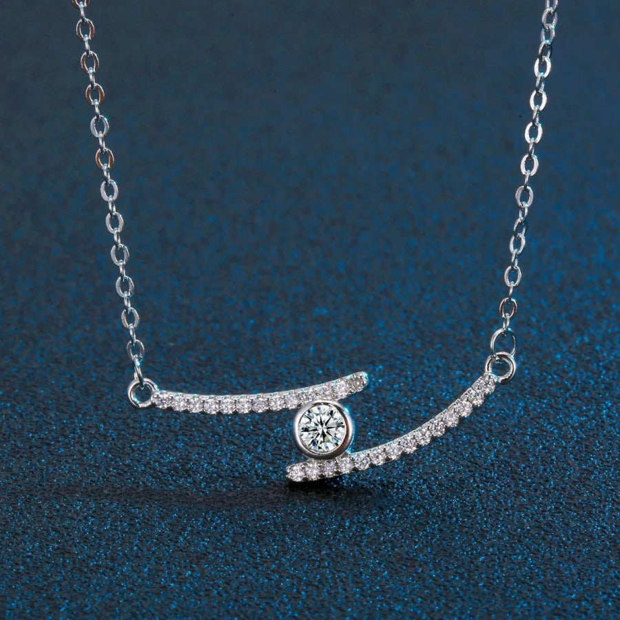1 Carat Moissanite 925 Sterling Silver Necklace Silver / One Size Apparel and Accessories