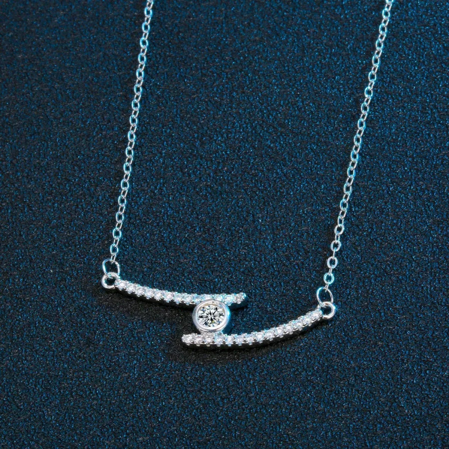 1 Carat Moissanite 925 Sterling Silver Necklace Silver / One Size Apparel and Accessories