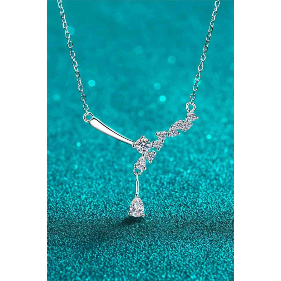1 Carat Moissanite 925 Sterling Silver Necklace Silver / One Size Clothing