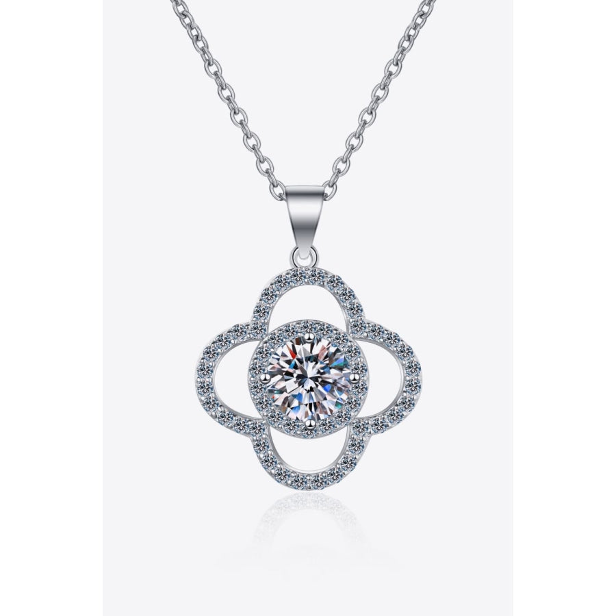 1 Carat Moissanite 925 Sterling Silver Necklace Silver / One Size