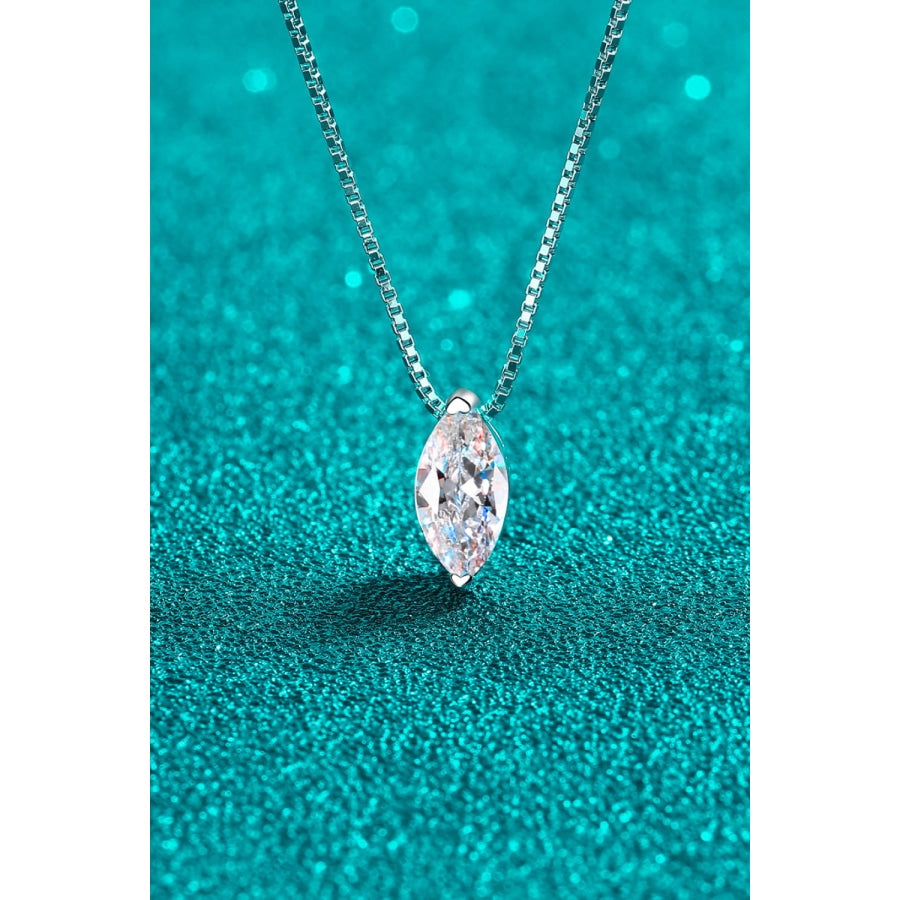 1 Carat Moissanite 925 Sterling Silver Necklace Silver / One Size