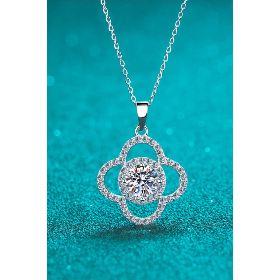 1 Carat Moissanite 925 Sterling Silver Necklace Silver / One Size