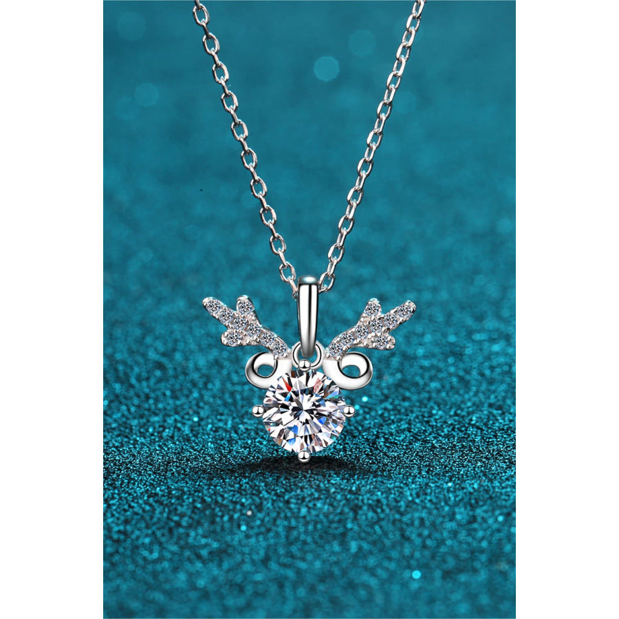 1 Carat Moissanite 925 Sterling Silver Necklace Silver / One Size