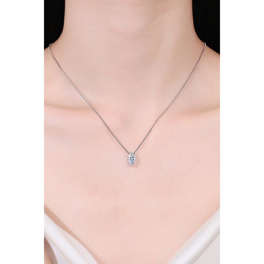 1 Carat Moissanite 925 Sterling Silver Necklace Silver / One Size