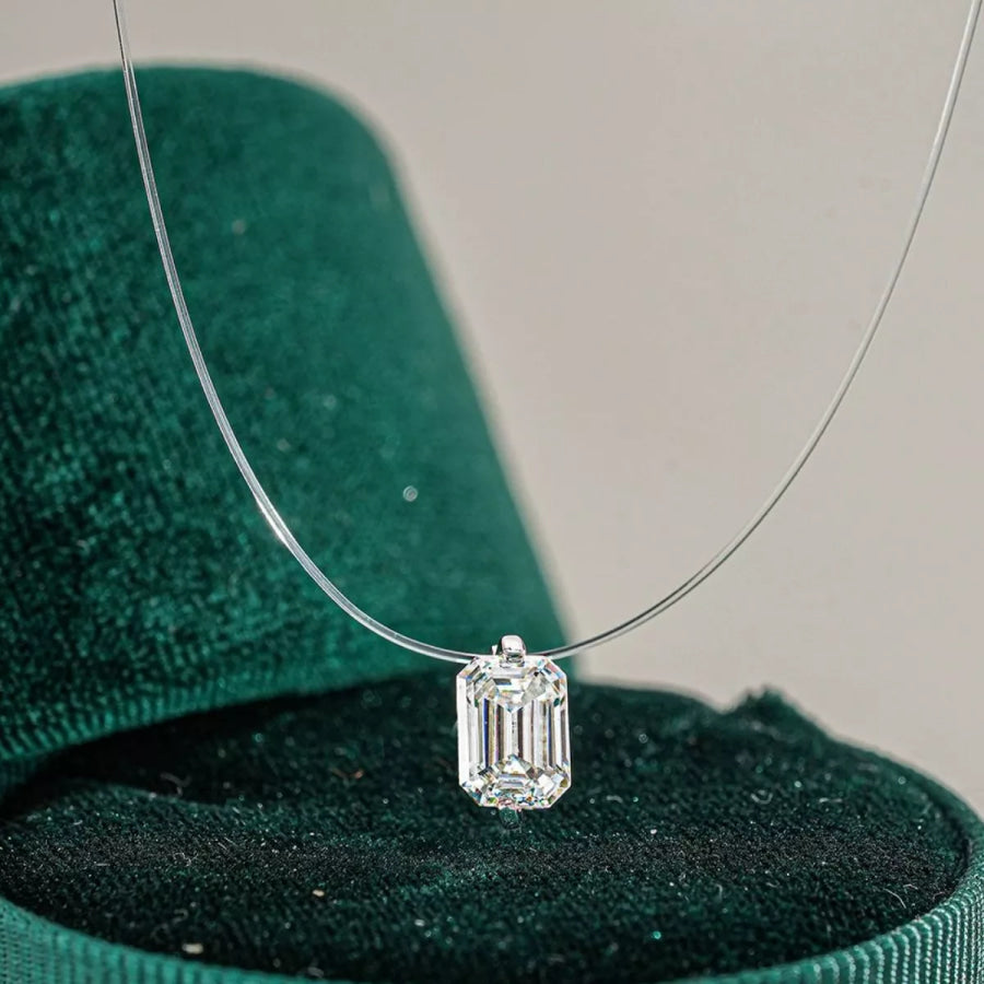 1 Carat Moissanite 925 Sterling Silver Necklace Silver / onesize Apparel and Accessories
