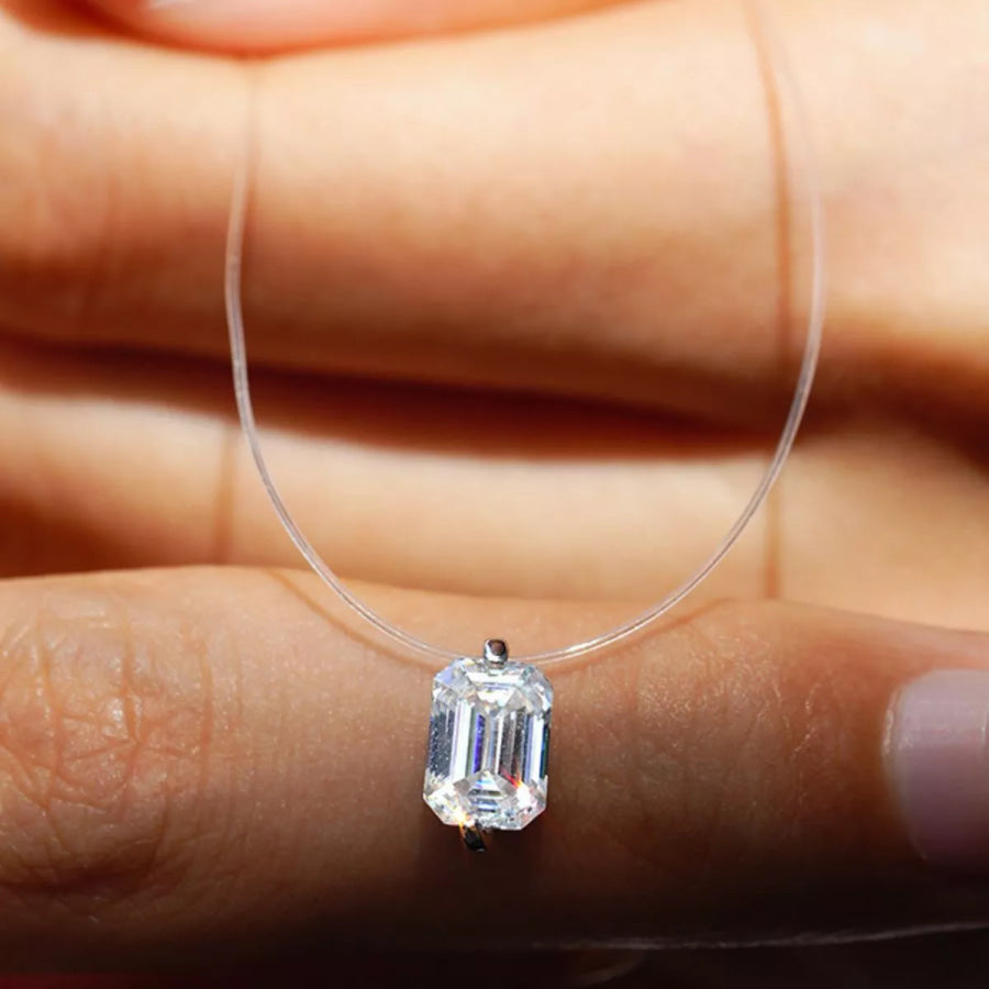 1 Carat Moissanite 925 Sterling Silver Necklace Silver / onesize Apparel and Accessories