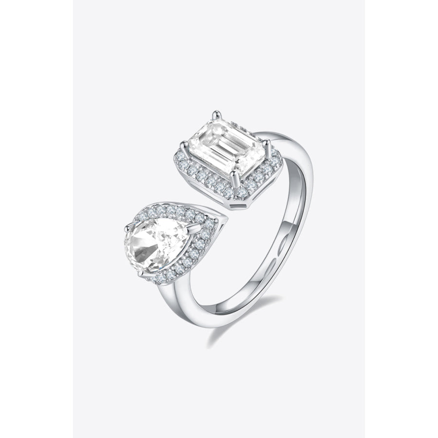 1 Carat Moissanite 925 Sterling Silver Open Ring