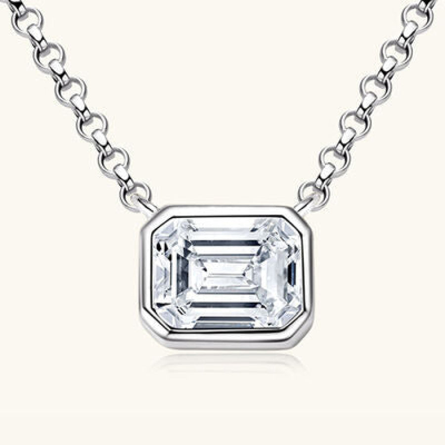 1 Carat Moissanite 925 Sterling Silver Pendant Necklace Apparel and Accessories