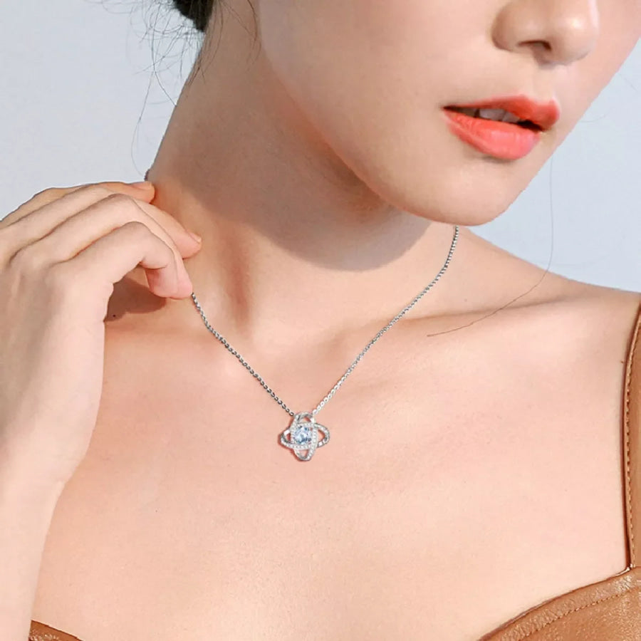 1 Carat Moissanite 925 Sterling Silver Pendant Necklace Silver / One Size Apparel and Accessories