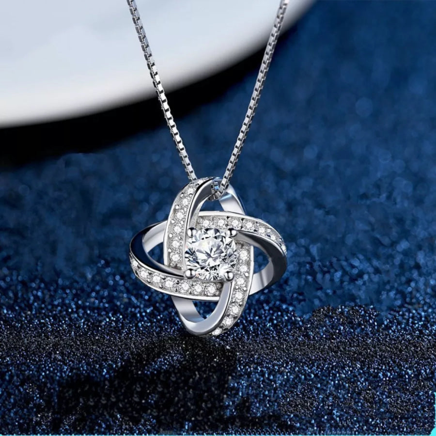 1 Carat Moissanite 925 Sterling Silver Pendant Necklace Silver / One Size Apparel and Accessories