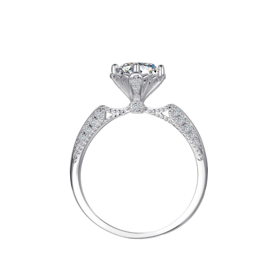 1 Carat Moissanite 925 Sterling Silver Ring Apparel and Accessories