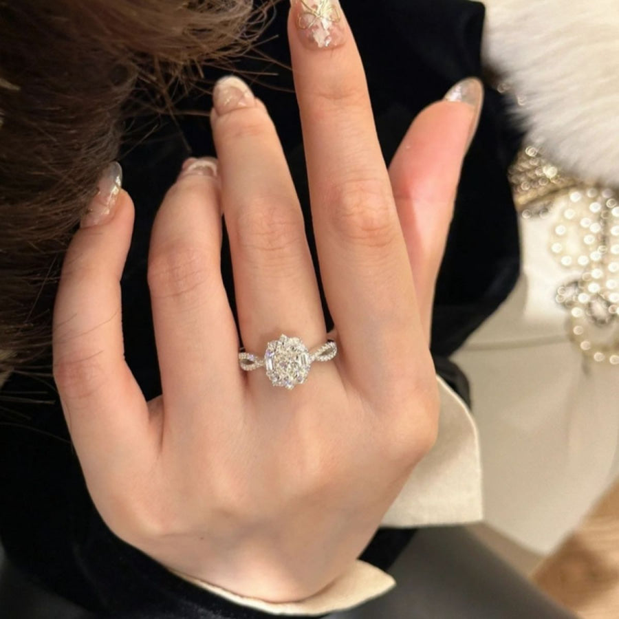 1 Carat Moissanite 925 Sterling Silver Ring Apparel and Accessories