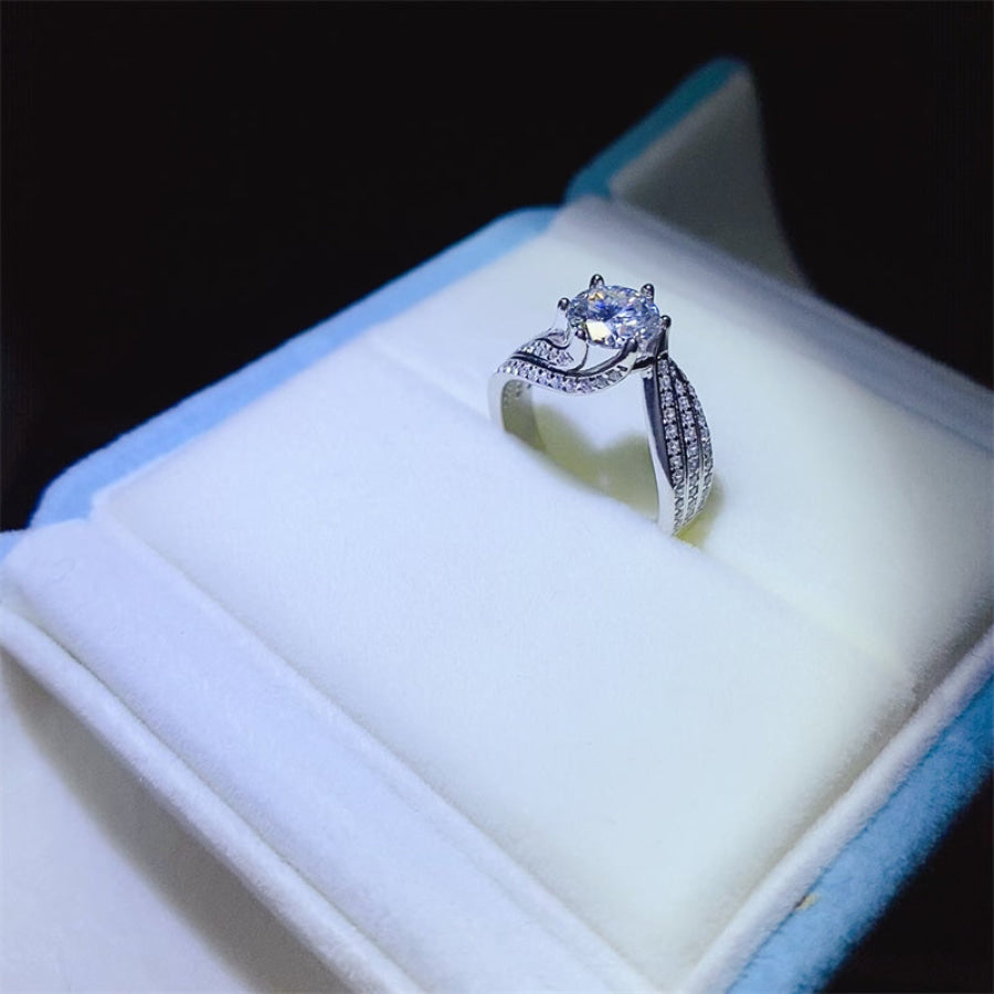 1 Carat Moissanite 925 Sterling Silver Ring Apparel and Accessories