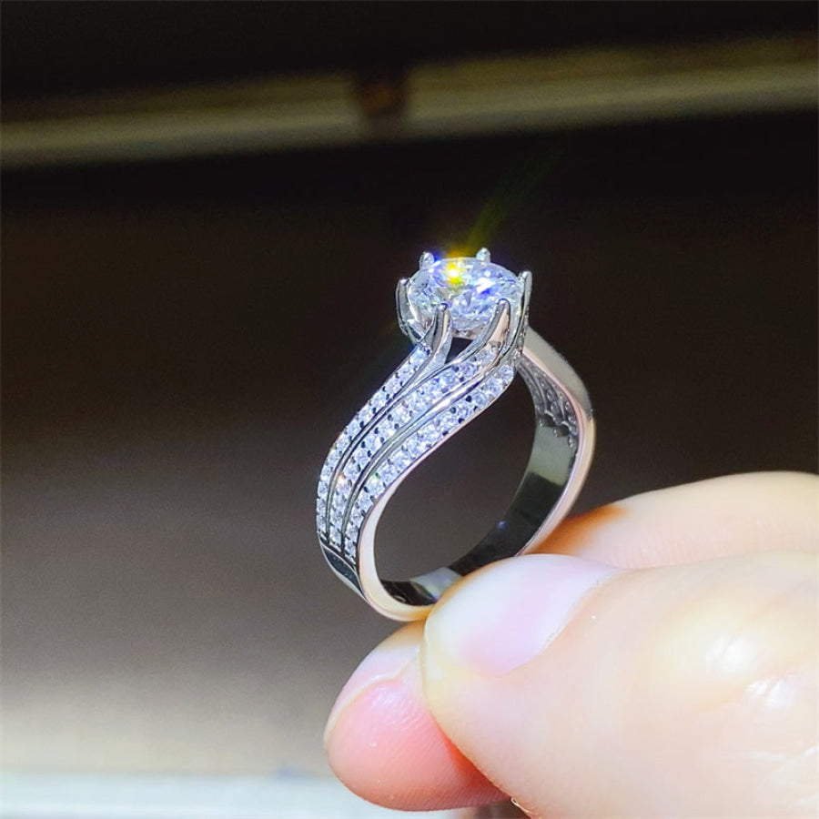 1 Carat Moissanite 925 Sterling Silver Ring Apparel and Accessories